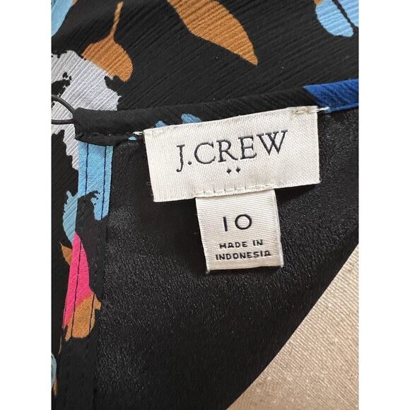 J. Crew Women's Fall Floral Dress Midi Long Sleeve Ruffles Bottom Lined Size 10 - Picture 10 of 13